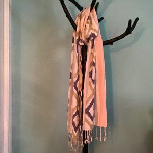 Tri-Color Tasseled Scarf
